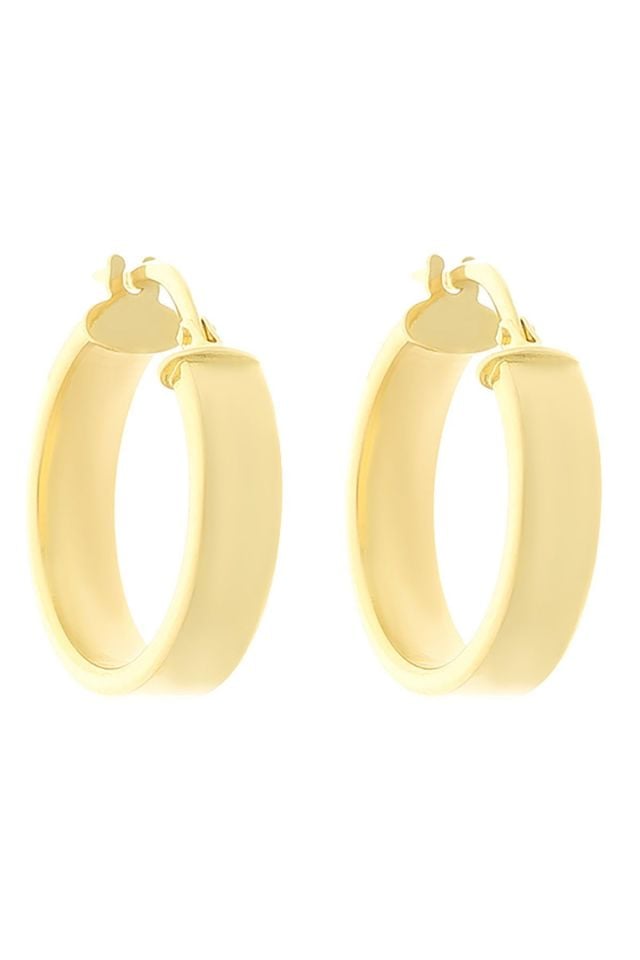 Moom Mücevherat Kadın 14 Ayar Altın 2 cm Alyans Modeli Halka Küpe