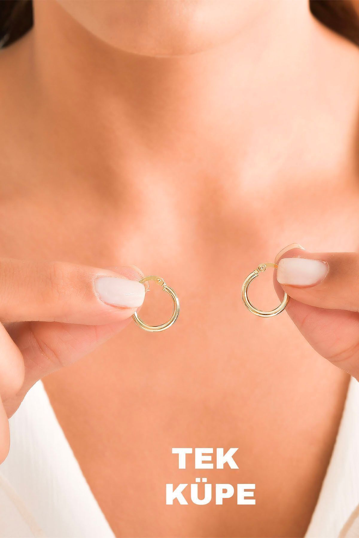 14 Ayar Altın Halka Küpe 1,50 Cm Tek Küpe