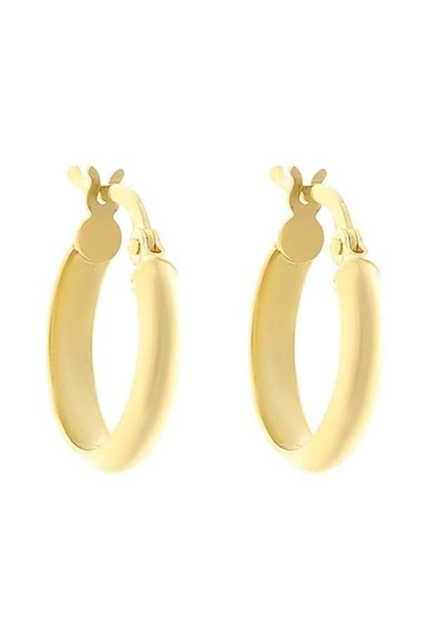 Moom Mücevherat Kadın 14 Ayar Altın 1.5 cm Minimal İtalyan Halka Küpe