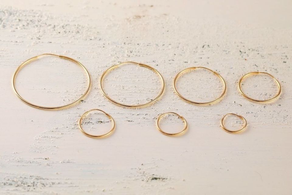 Moom Mücevherat Kadın 14 Ayar Altın 4.5 cm Büyük Boy Halka Küpe