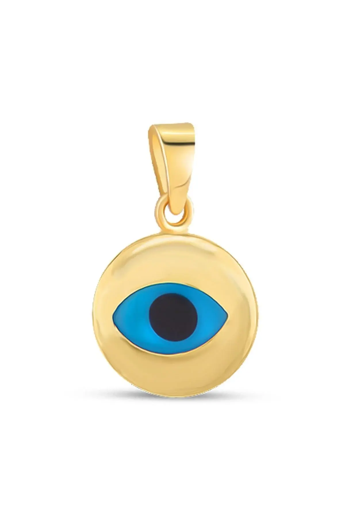 14 Ayar Altın Kolye Nazar Boncuklu Göz Kolye Ucu Göz Desenli Zincir Dahil Değil