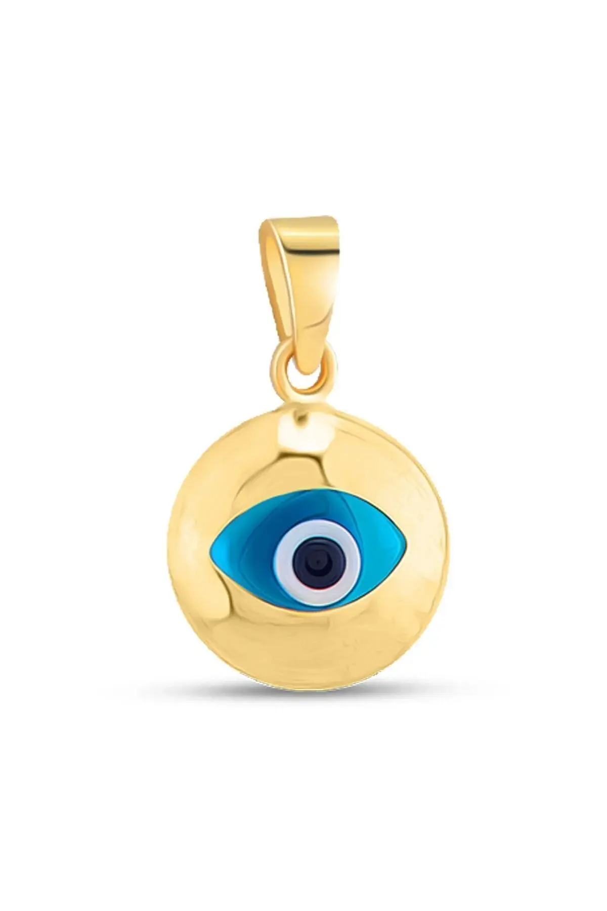 14 Ayar Altın Kolye Nazar Boncuklu Göz Kolye Ucu Göz Desenli Zincir Dahil Değil