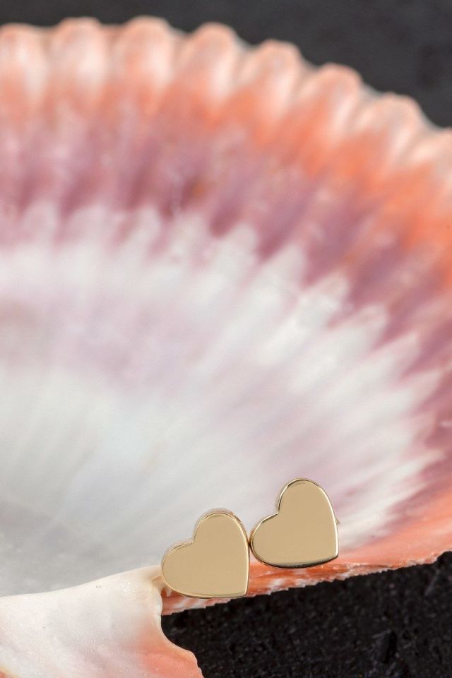 Moom Mücevherat Kadın 14 Ayar Altın Kalpli Küpe