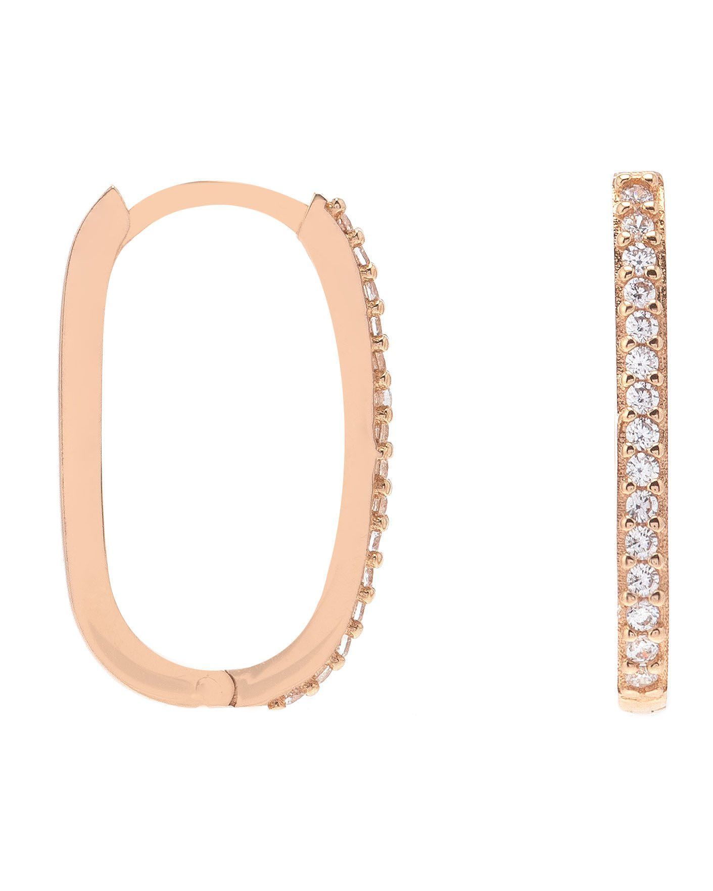 Moom Mücevherat Kadın 14 Ayar Altın Taşlı Halka Küpe