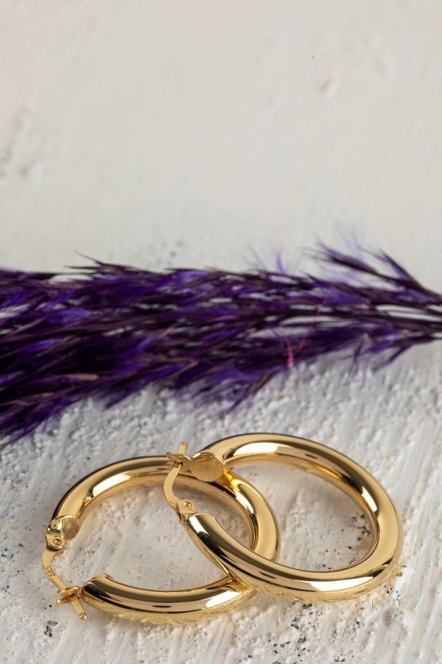 Moom Mücevherat Kadın 14 Ayar Altın Halka Küpe