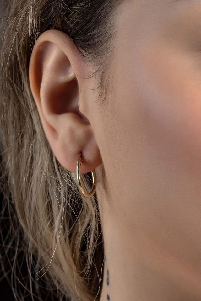 Moom Mücevherat Kadın 14 Ayar Altın Halka Küpe