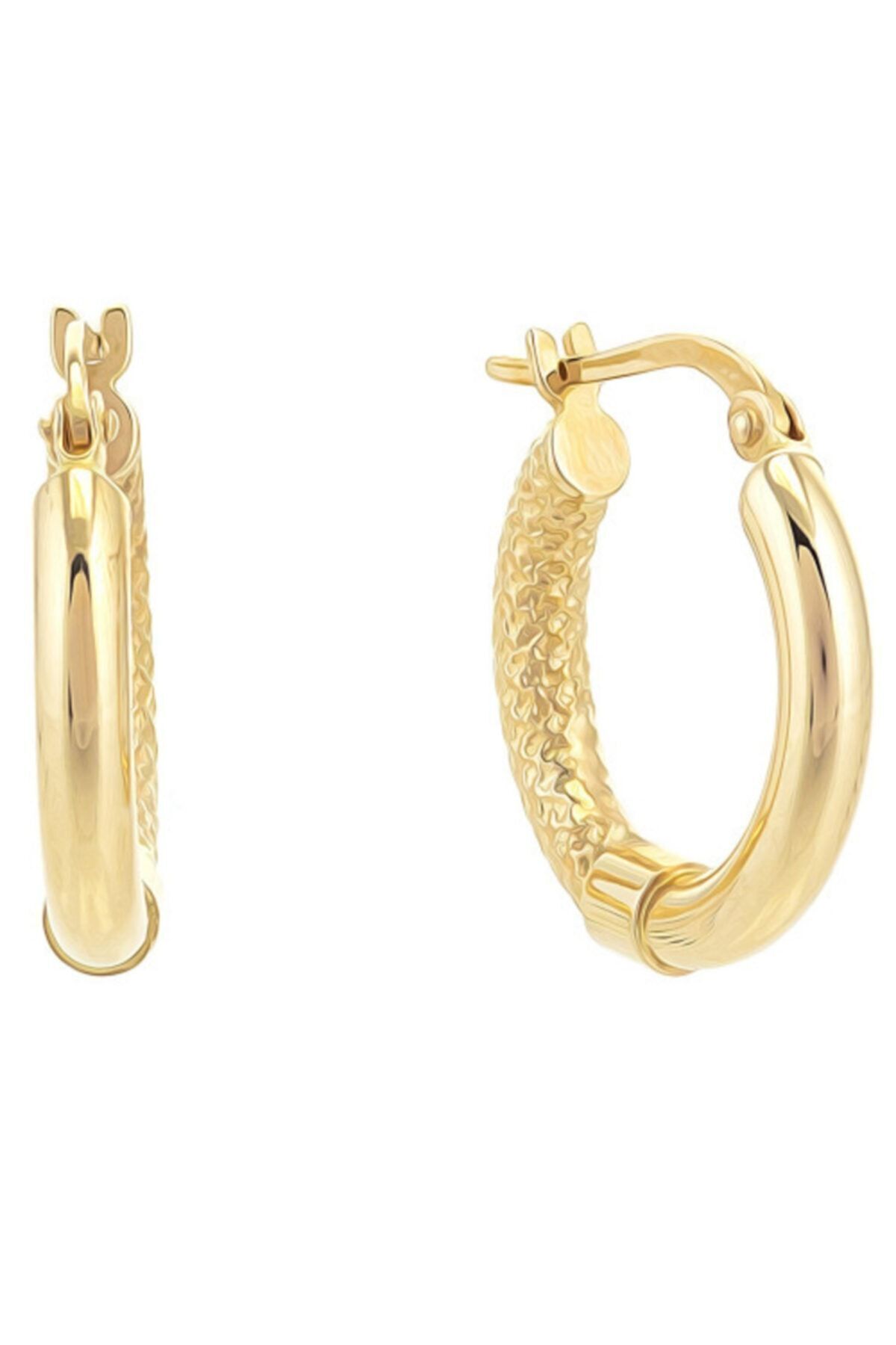 Kadın 14 Ayar Altın Halka Küpe