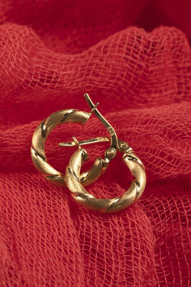 Moom Mücevherat Kadın 14 Ayar Altın Halka Küpe