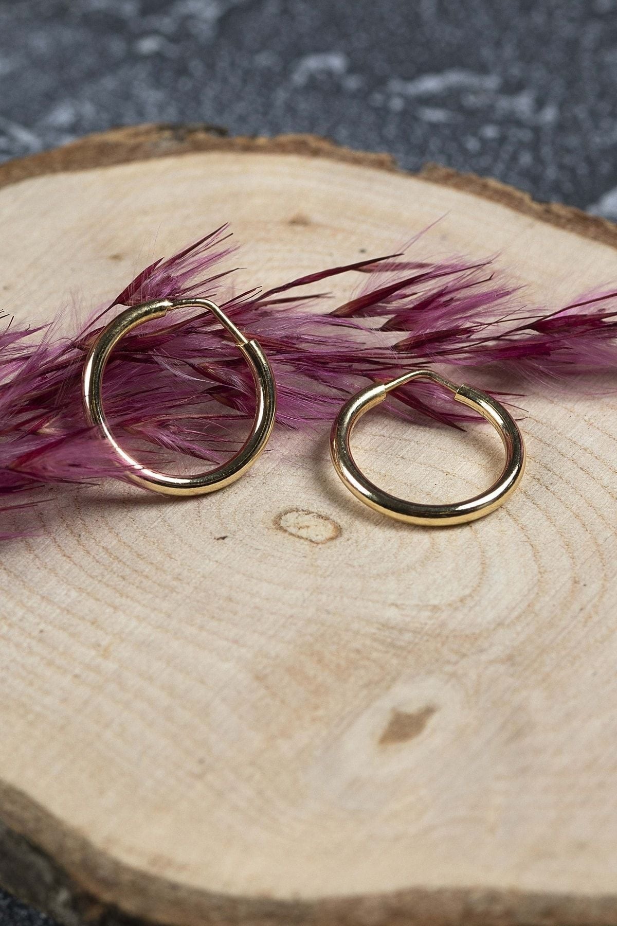 Kadın 14 Ayar Altın Halka Küpe