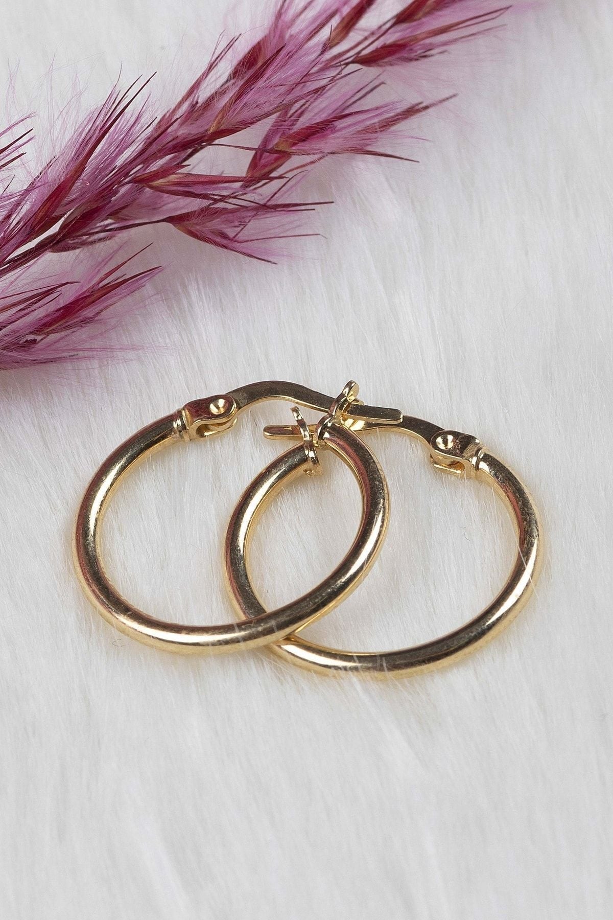 Kadın 14 Ayar Altın Halka Küpe