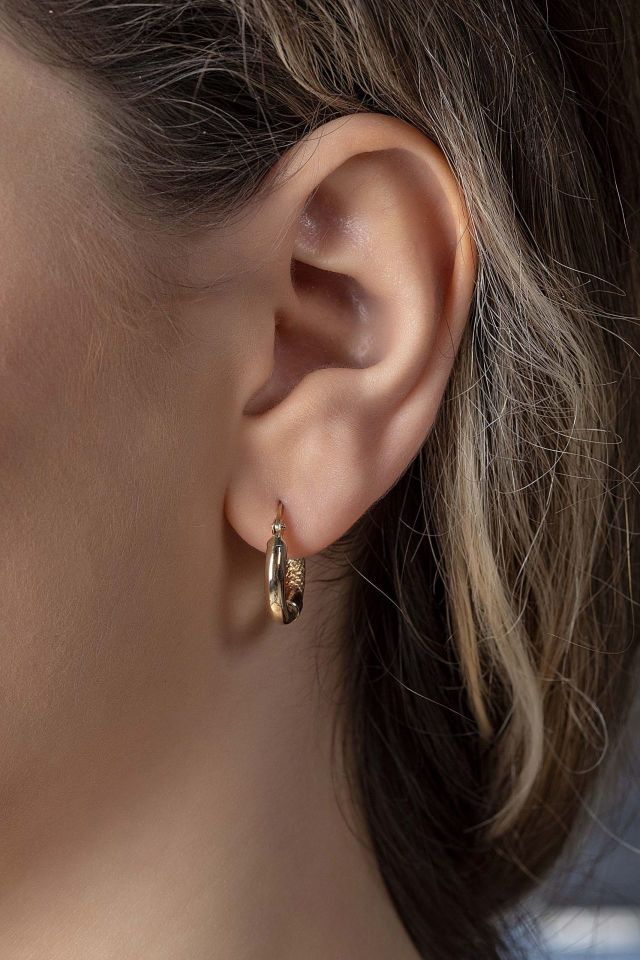 Moom Mücevherat Kadın 14 Ayar Altın Halka Küpe