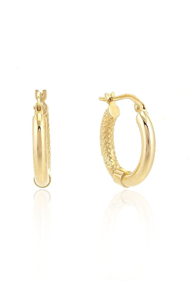 Moom Mücevherat Kadın 14 Ayar Altın Halka Küpe