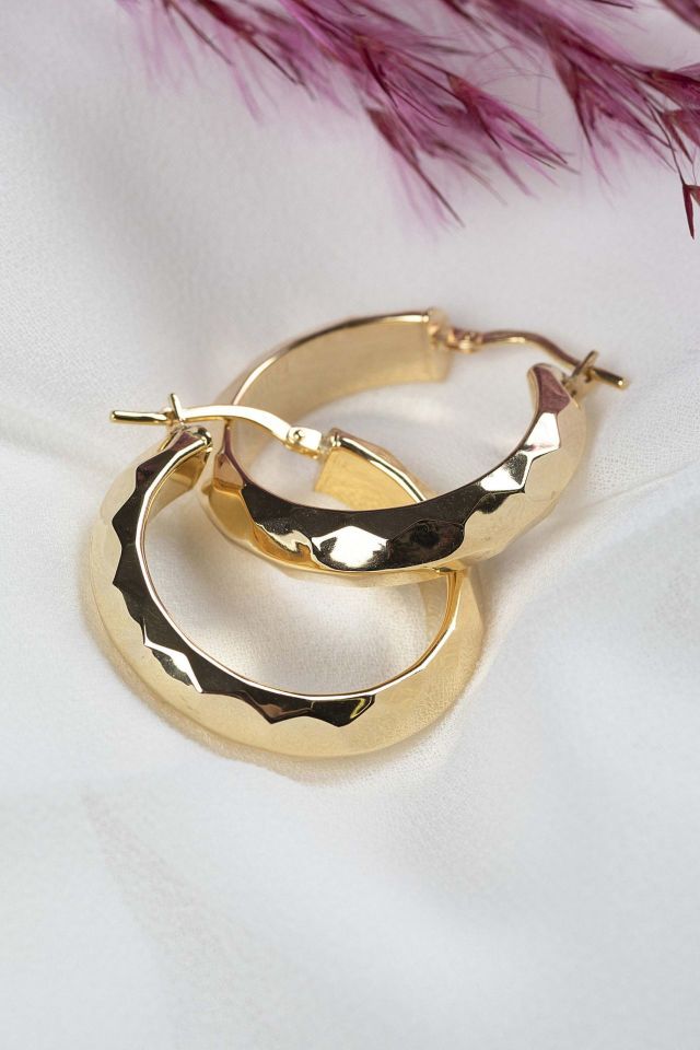 Moom Mücevherat Kadın 14 Ayar Altın İtalyan Halka Küpe