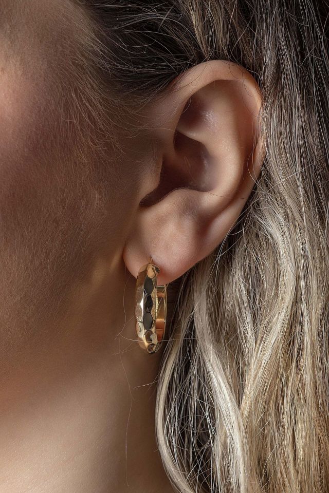 Moom Mücevherat Kadın 14 Ayar Altın İtalyan Halka Küpe