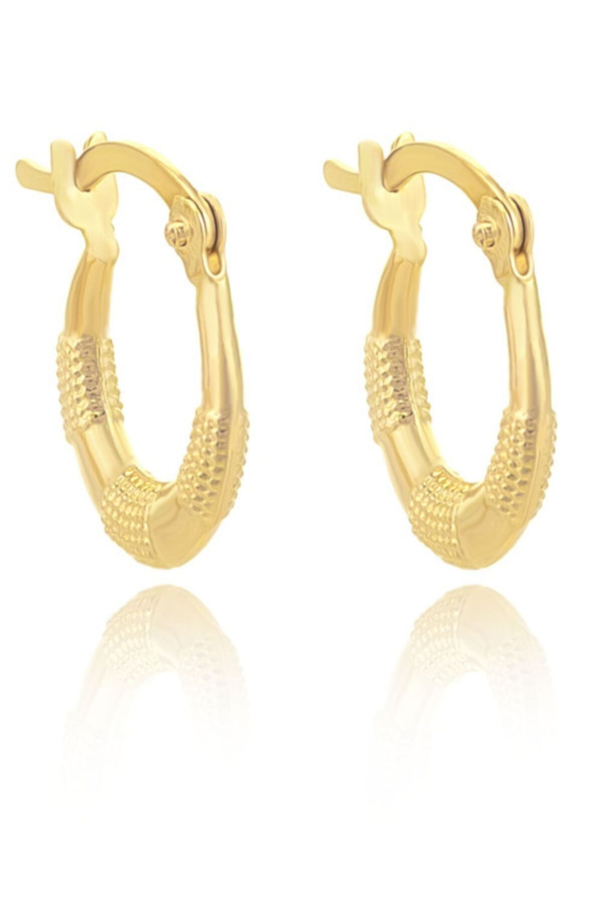 Kadın 14 Ayar Altın Halka Küpe