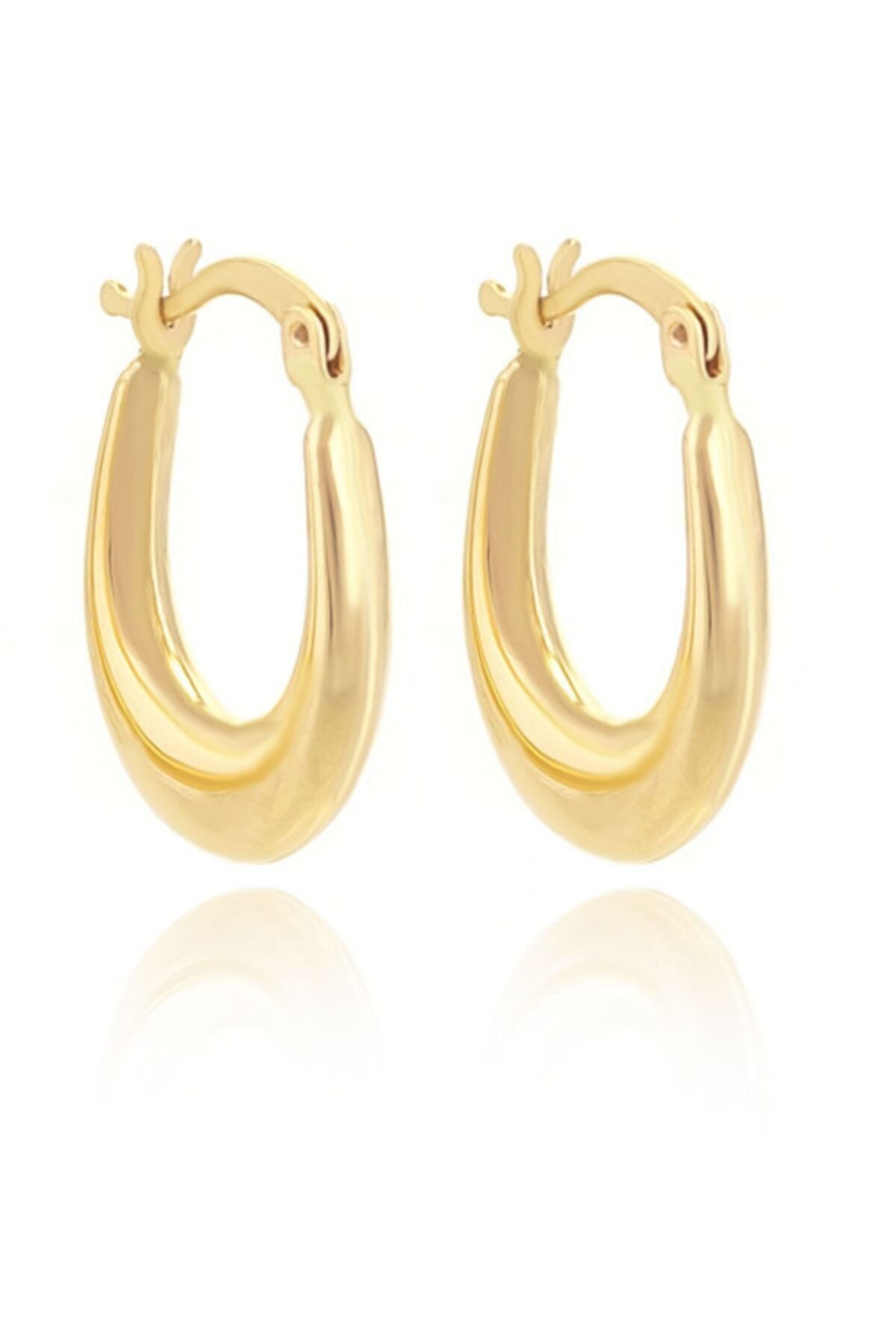 Kadın 14 Ayar Altın Halka Küpe