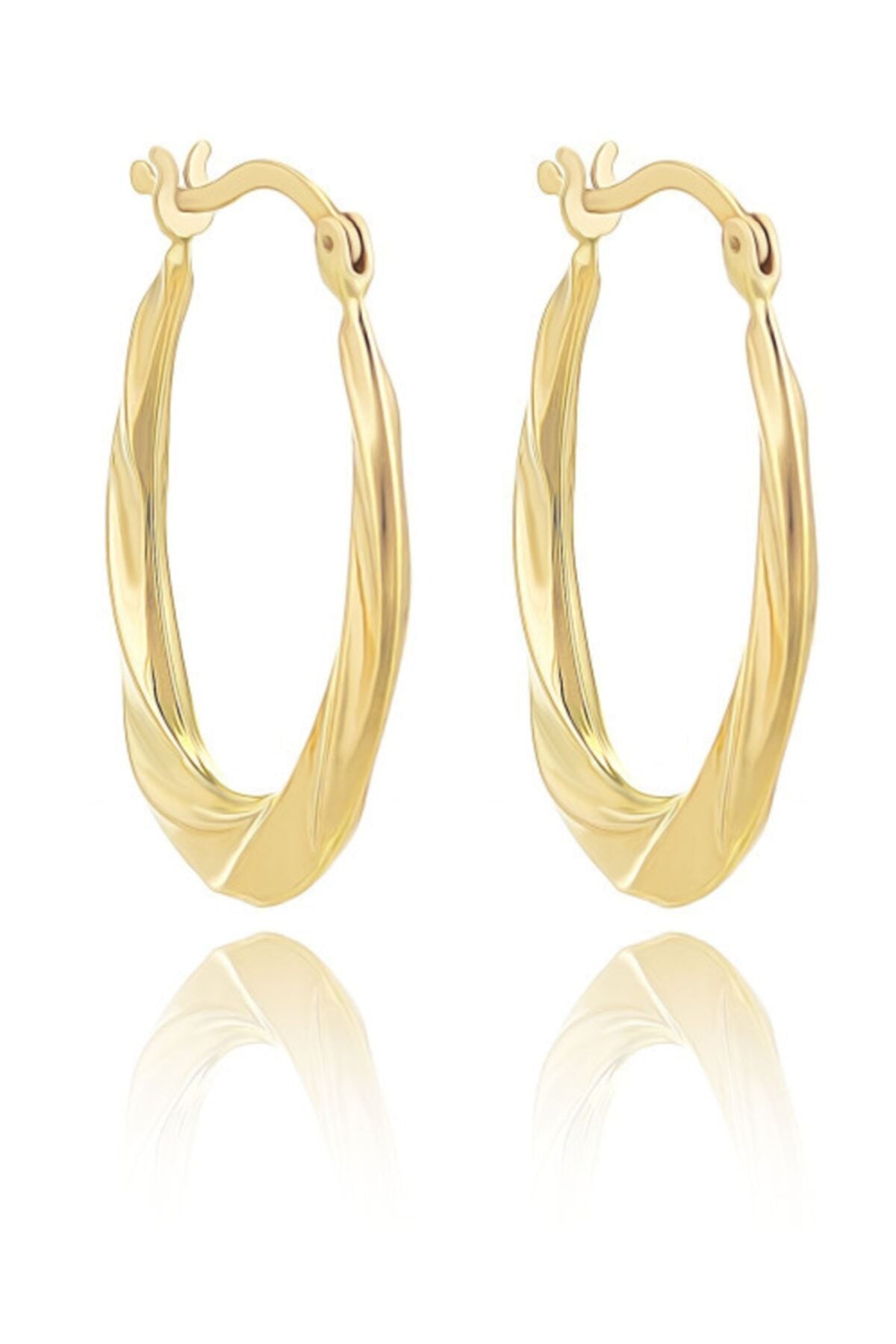 Kadın 14 Ayar Altın Halka Küpe