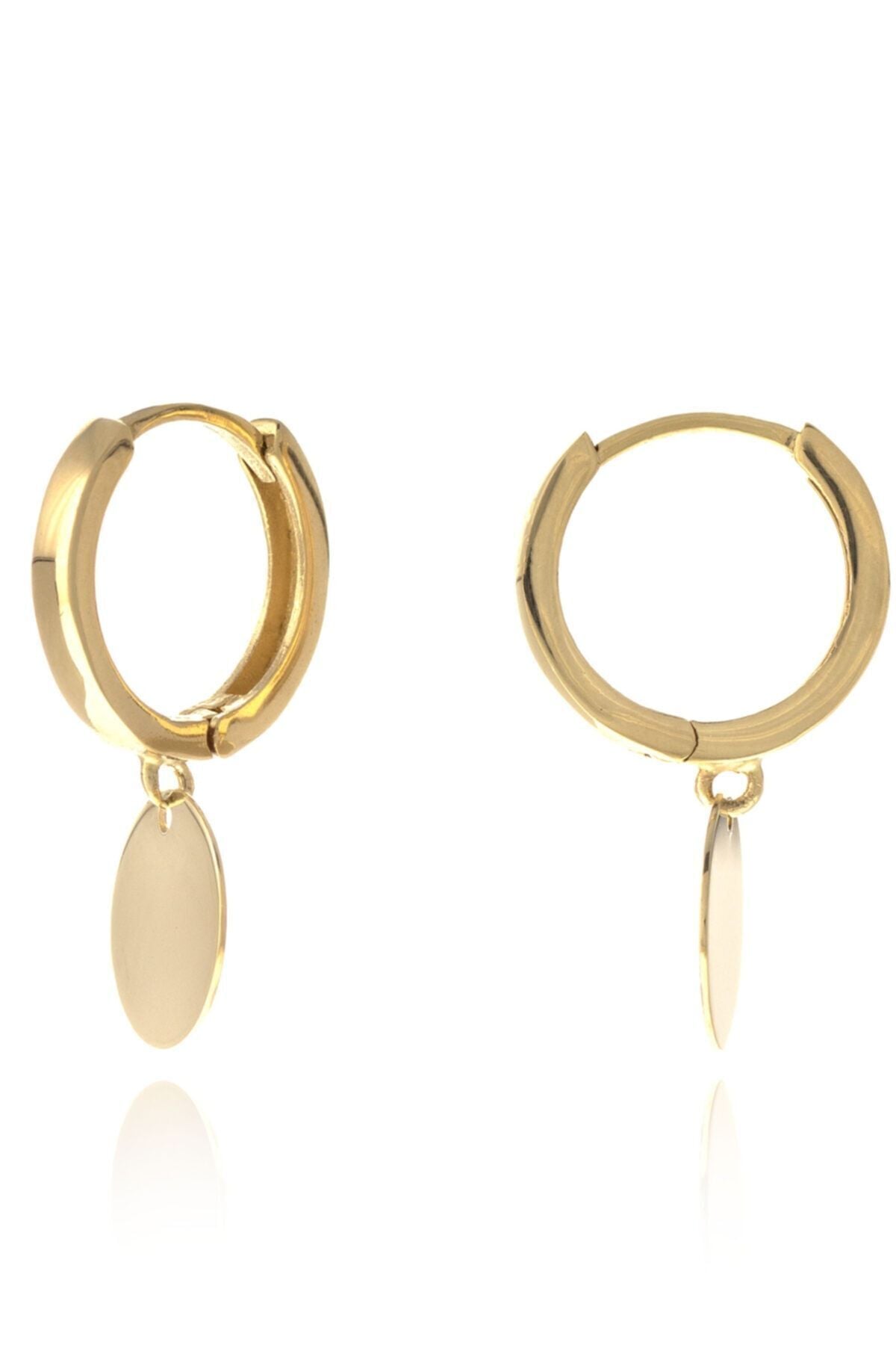 Kadın 14 Ayar Altın Sallantılı Halka Küpe