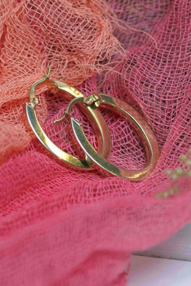 Moom Mücevherat Kadın İtalyan Halka Küpe 14 Ayar Altın (2 cm)