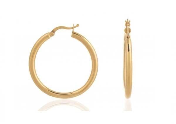 Moom Mücevherat Kadın İtalyan Halka Küpe 14 Ayar Altın (3 cm)