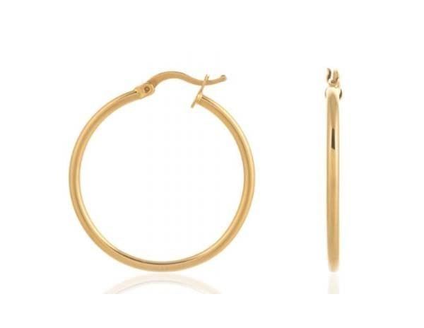 Moom Mücevherat Kadın İtalyan Halka Küpe 14 Ayar Altın (3 cm)