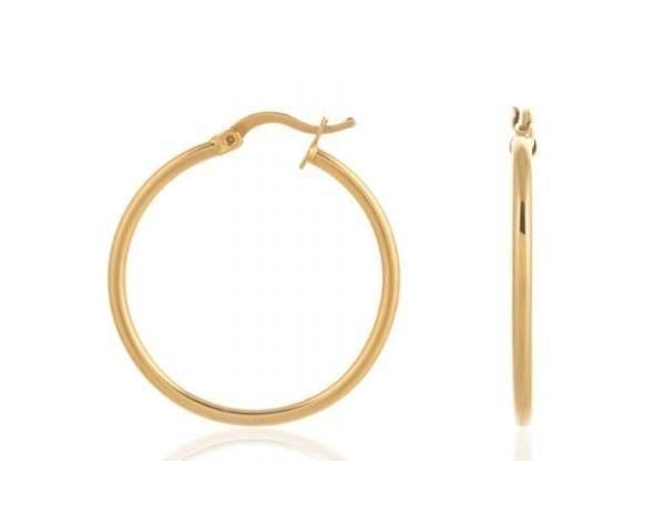 Moom Mücevherat Kadın İtalyan Halka Küpe 14 Ayar Altın (3 cm)