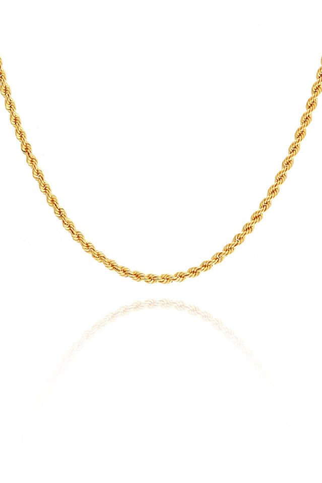 Moom Mücevherat Kadın 14 Ayar Altın Halat Zincir Kolye