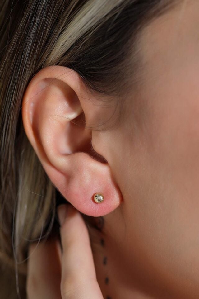 Kadın Top Küpe 14 Ayar Altın