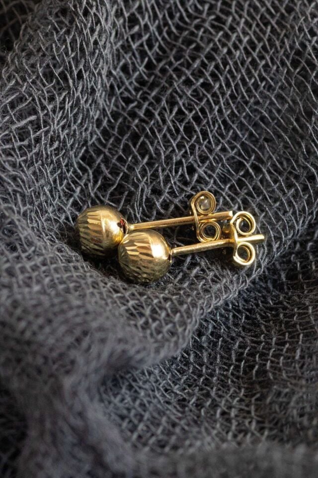 Kadın Top Küpe 14 Ayar Altın