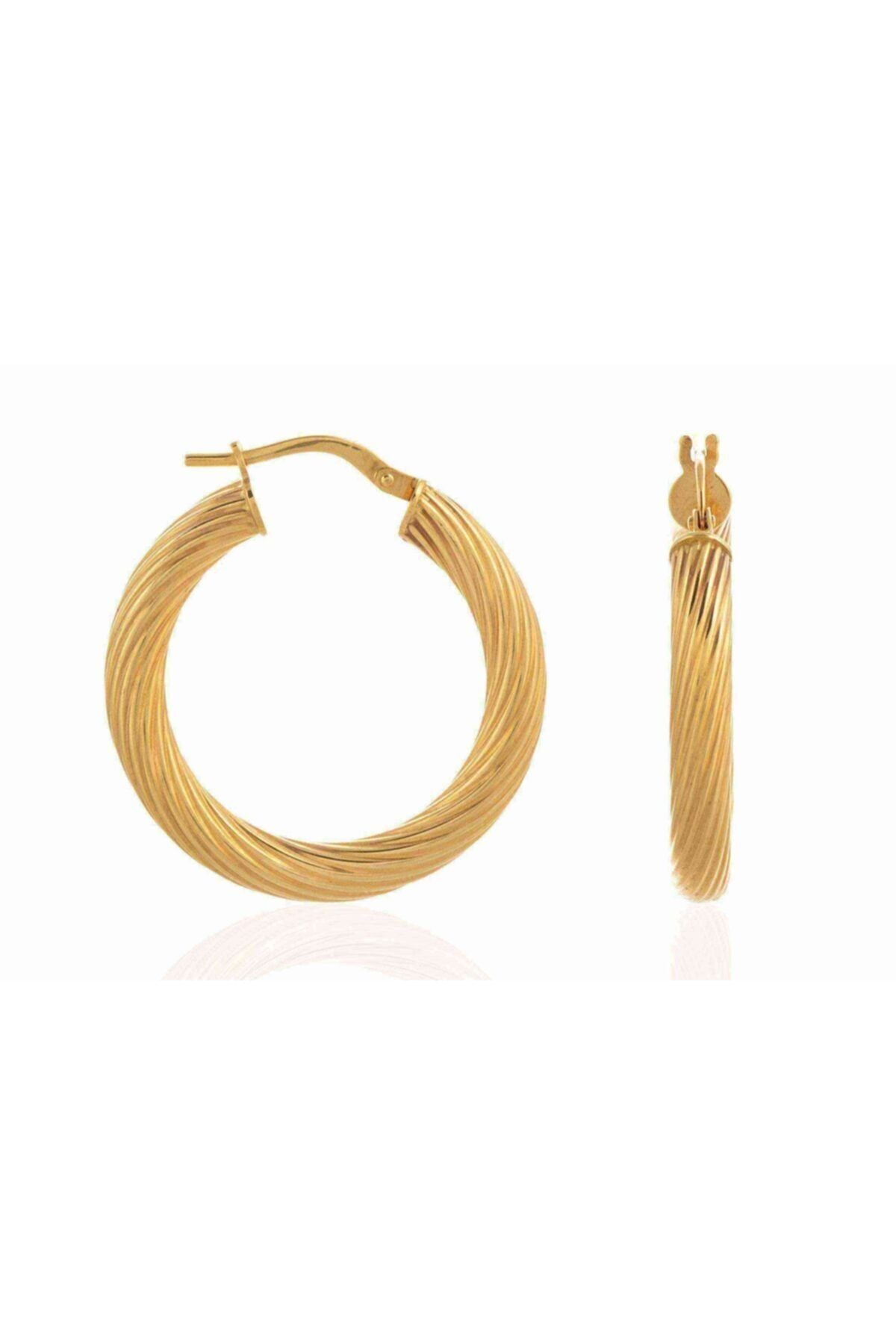 Kadın Italyan Halka Küpe 14 Ayar Altın (2,9 Cm)