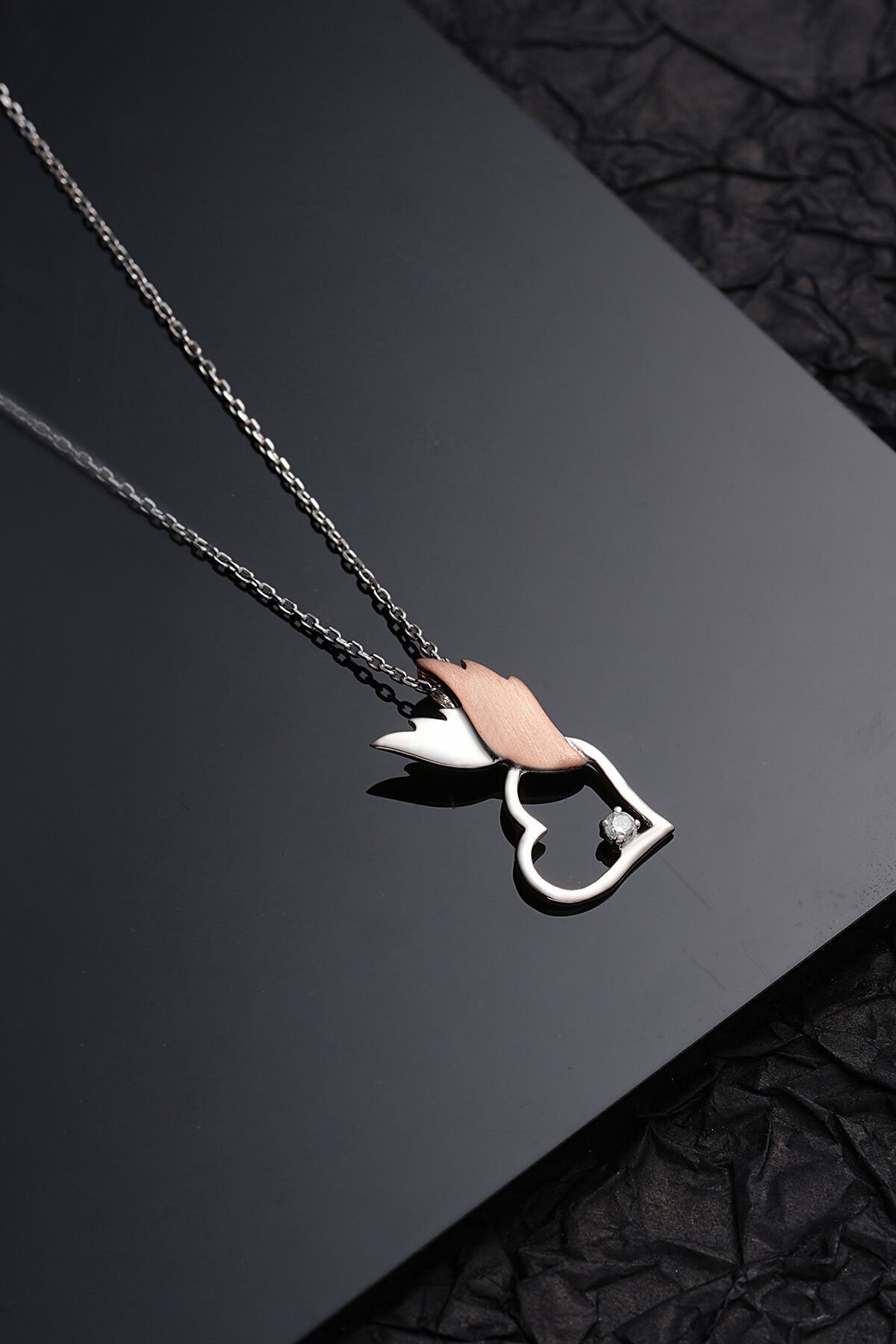 Pırlanta Gümüş Kolye