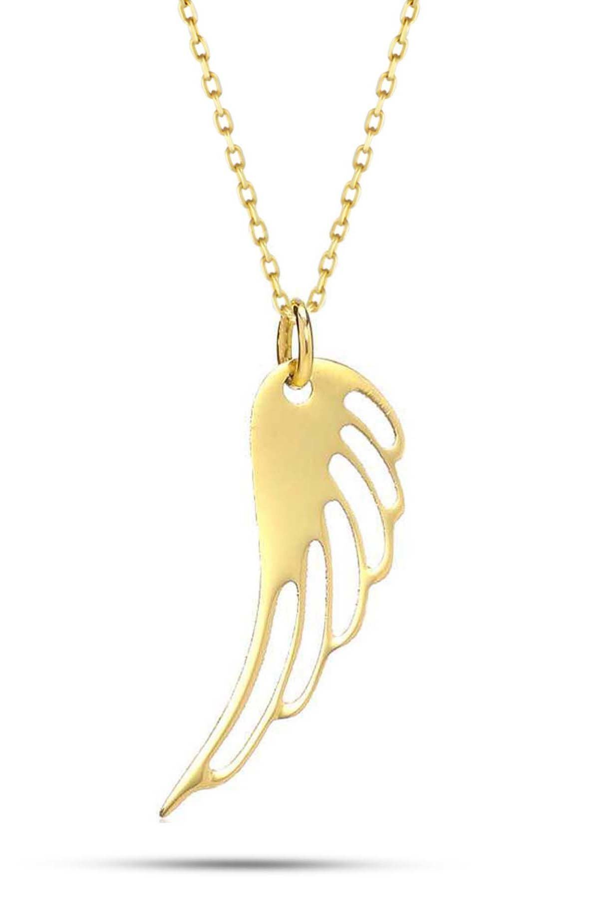 Moom Mücevherat Kadın 14 Ayar Altın Melek Kanadı Kolye
