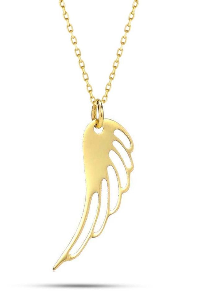 Moom Mücevherat Kadın 14 Ayar Altın Melek Kanadı Kolye