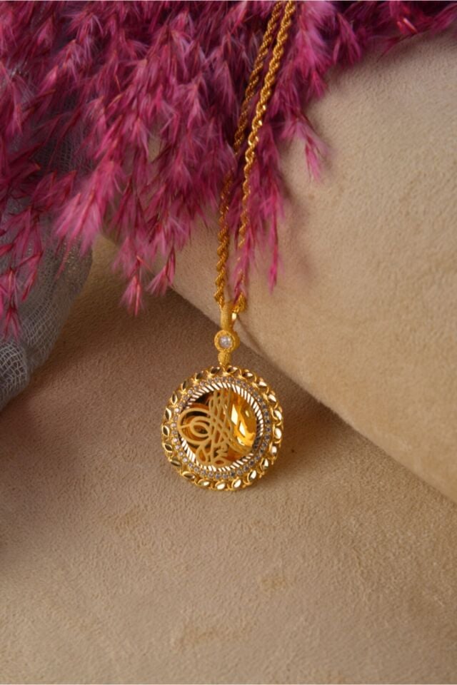 Kadın 14 Ayar Altın Osmanlı Tuğrası Halat Zincirle Birlikte