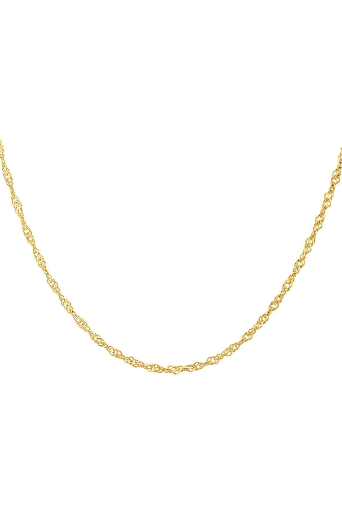 Kadın 14 Ayar Altın Singapur Zincir