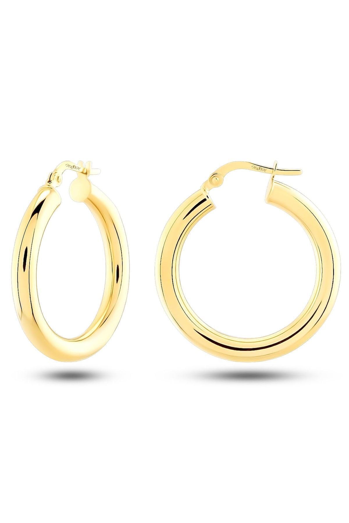 Kadın 14 Ayar Altın Halka Küpe