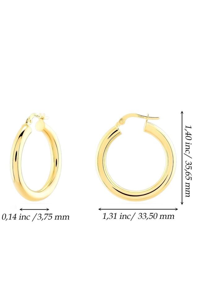 Kadın 14 Ayar Altın Halka Küpe