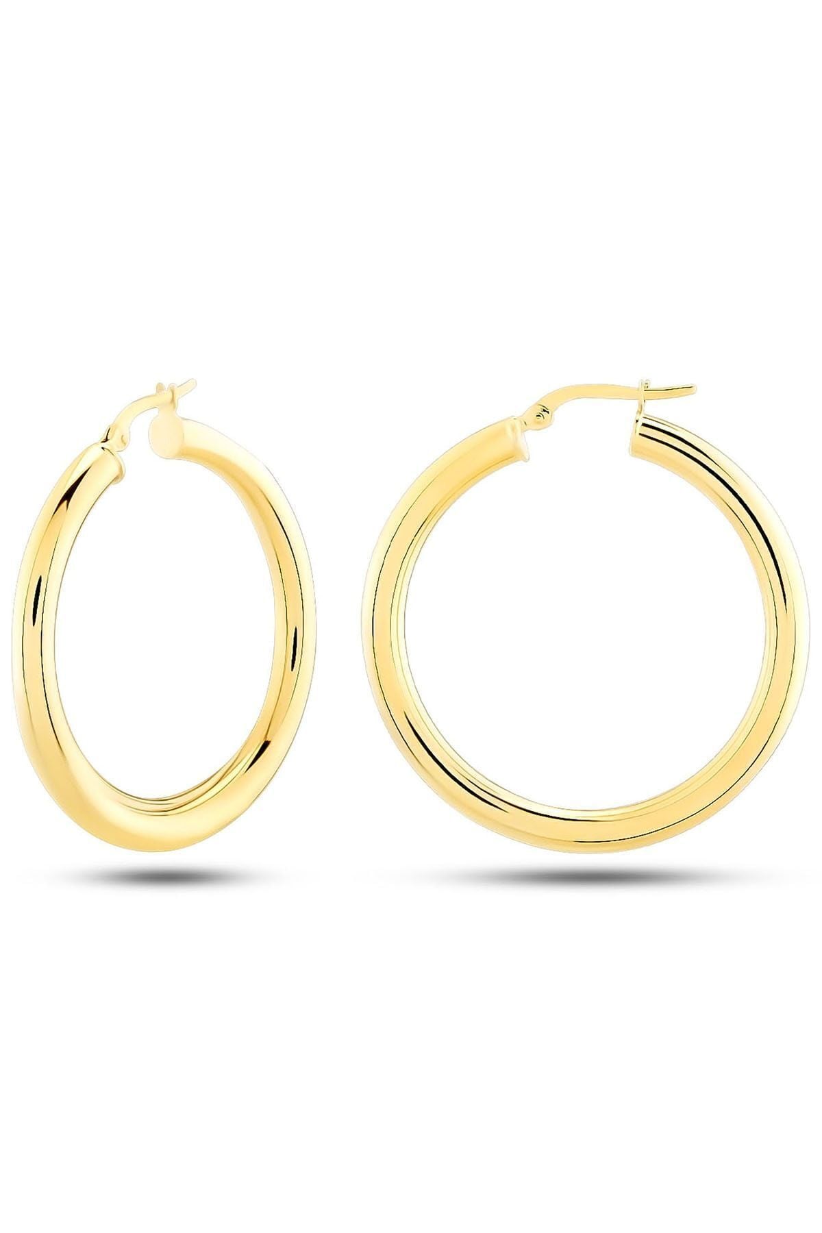 Kadın 14 Ayar Altın Halka Küpe