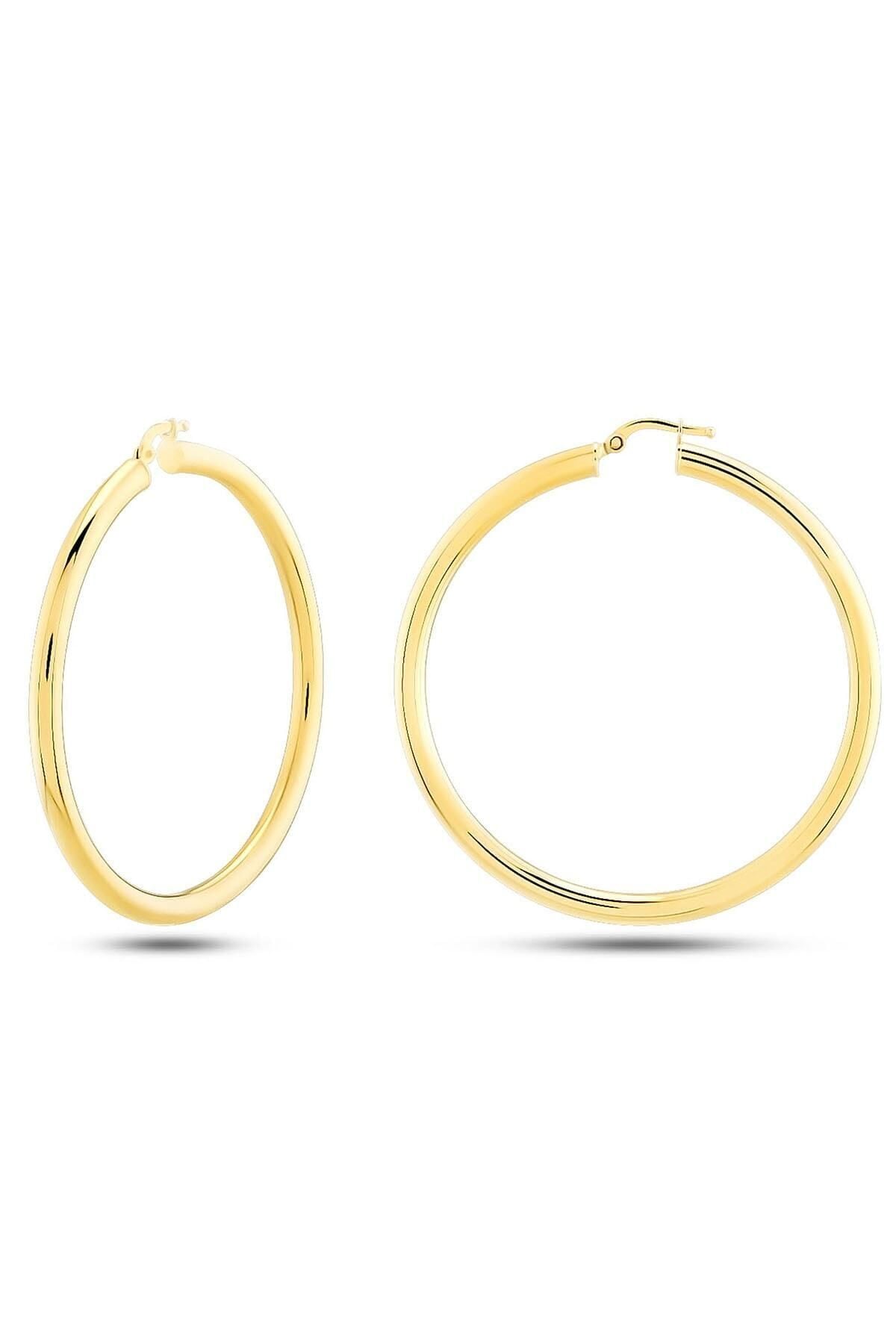 Kadın 14 Ayar Altın Halka Küpe