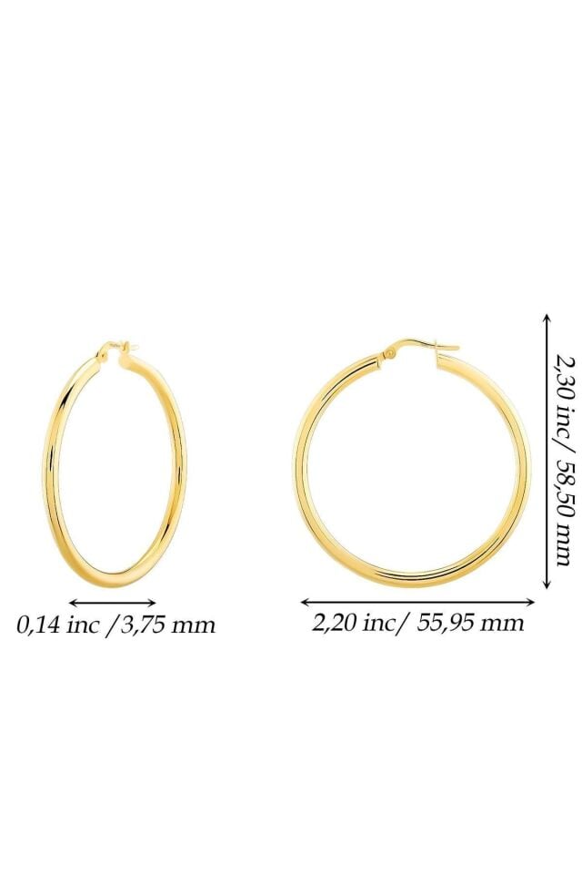 Kadın 14 Ayar Altın Halka Küpe