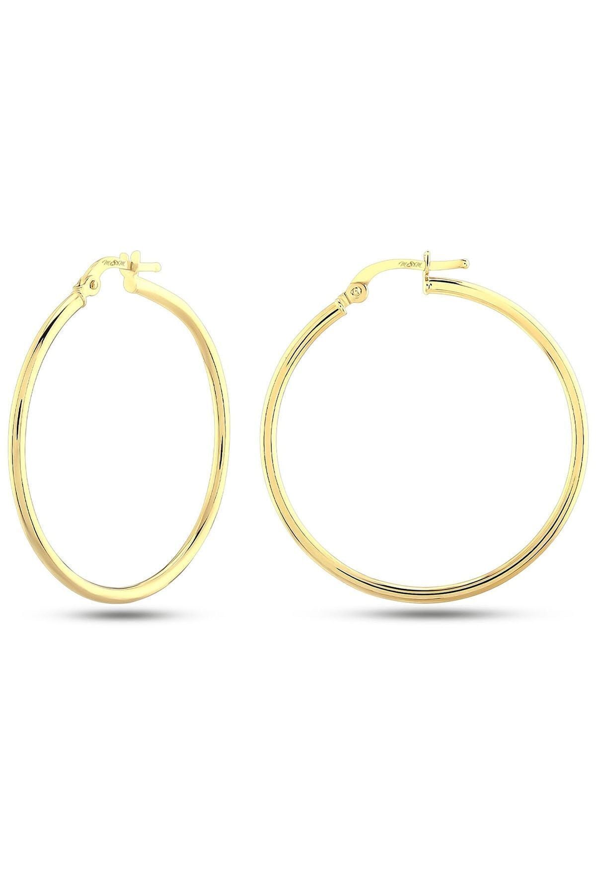 Kadın 14 Ayar Altın Halka Küpe