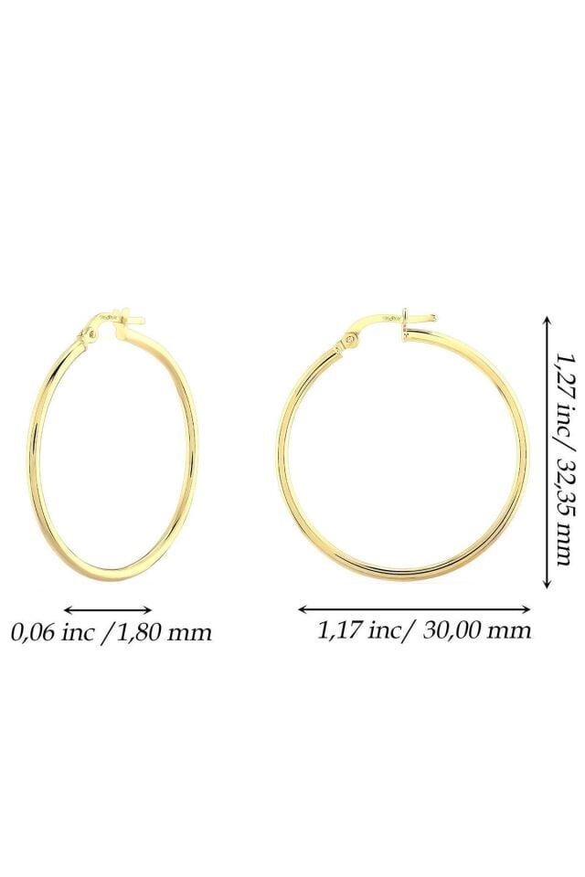 Kadın 14 Ayar Altın Halka Küpe