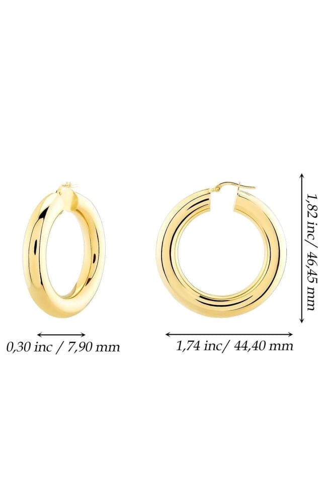 Kadın 14 Ayar Altın Halka Küpe