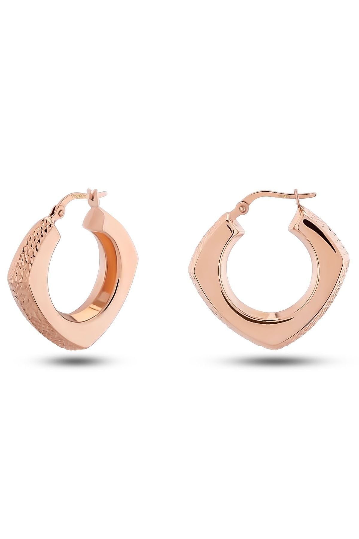 Kadın 14 Ayar Rose Altın V Küpe