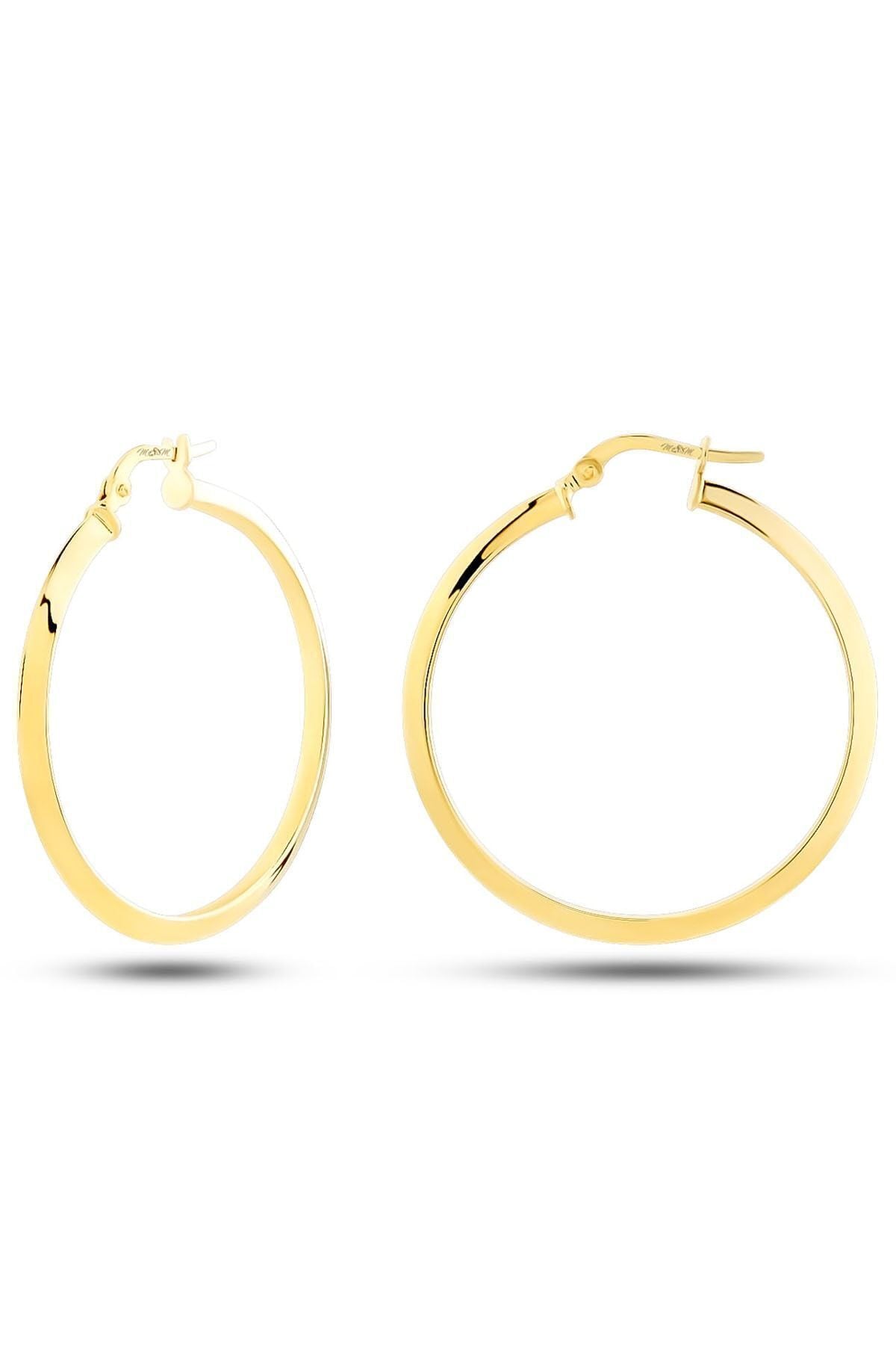 Kadın 14 Ayar Altın Halka Küpe