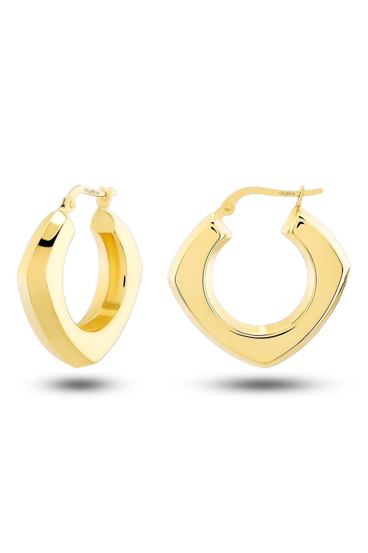 Kadın 14 Ayar Altın V Küpe