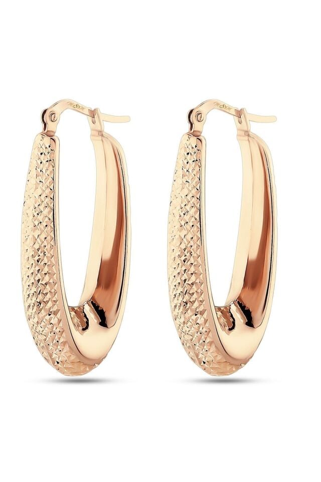 Kadın 14 Ayar Rose Altın V Küpe