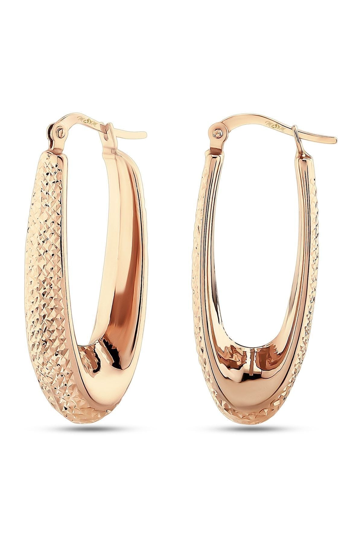 Kadın 14 Ayar Rose Altın V Küpe