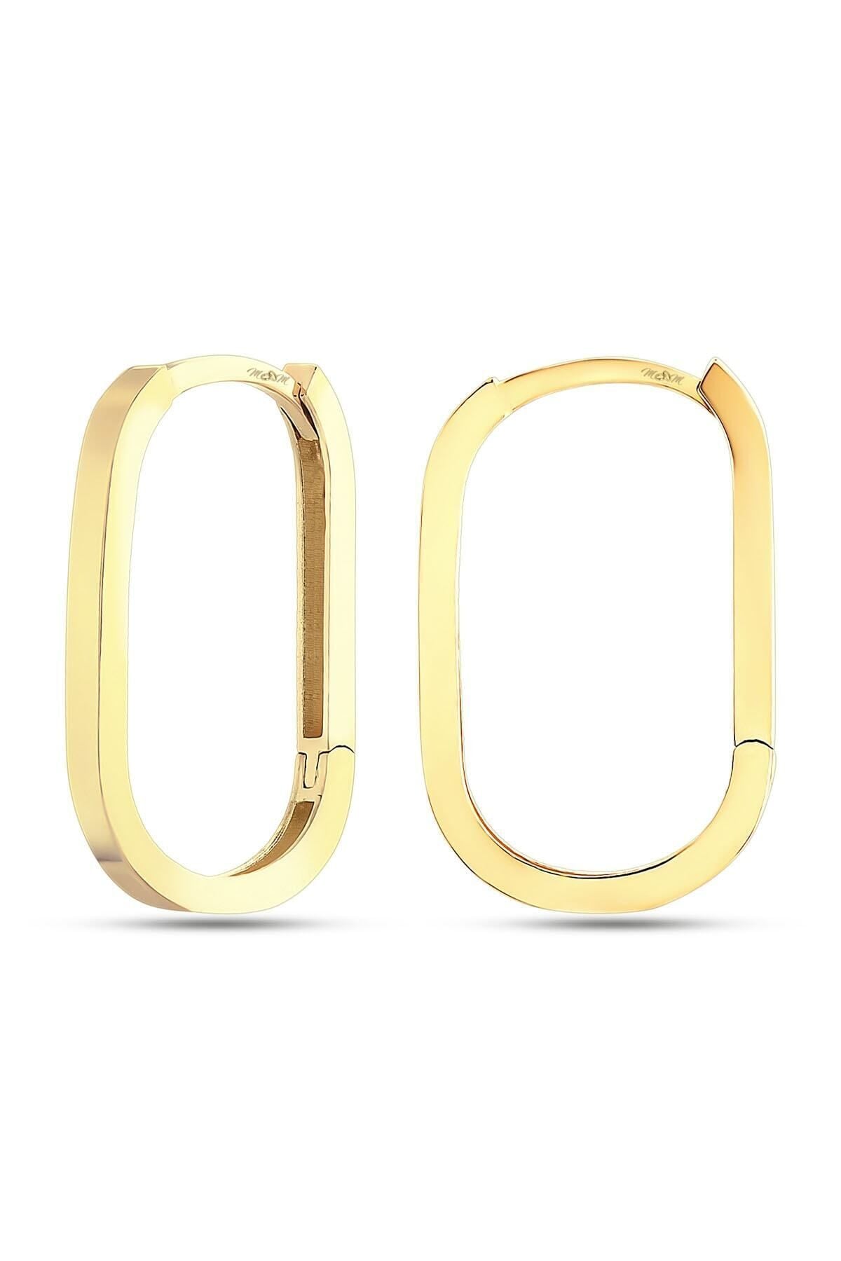 Kadın 14 Ayar Altın Halka Küpe