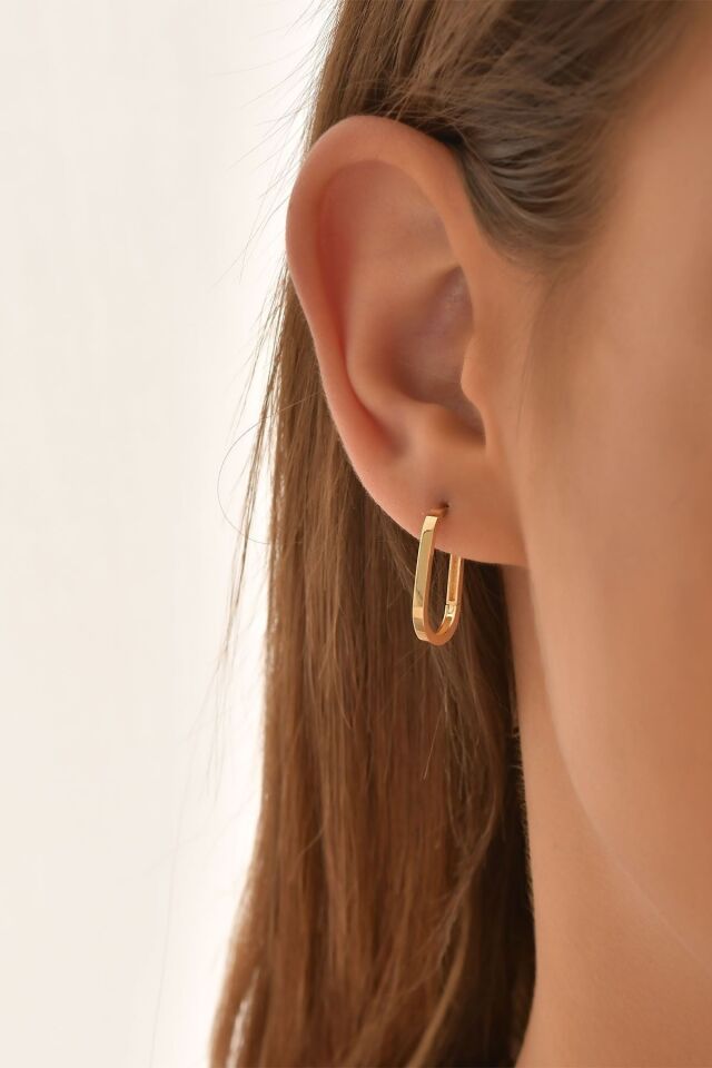 Kadın 14 Ayar Altın Halka Küpe